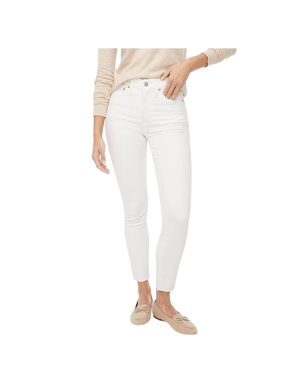 J.Crew Tall 10" high-rise skinny jean in signature stretch white women’s size 32